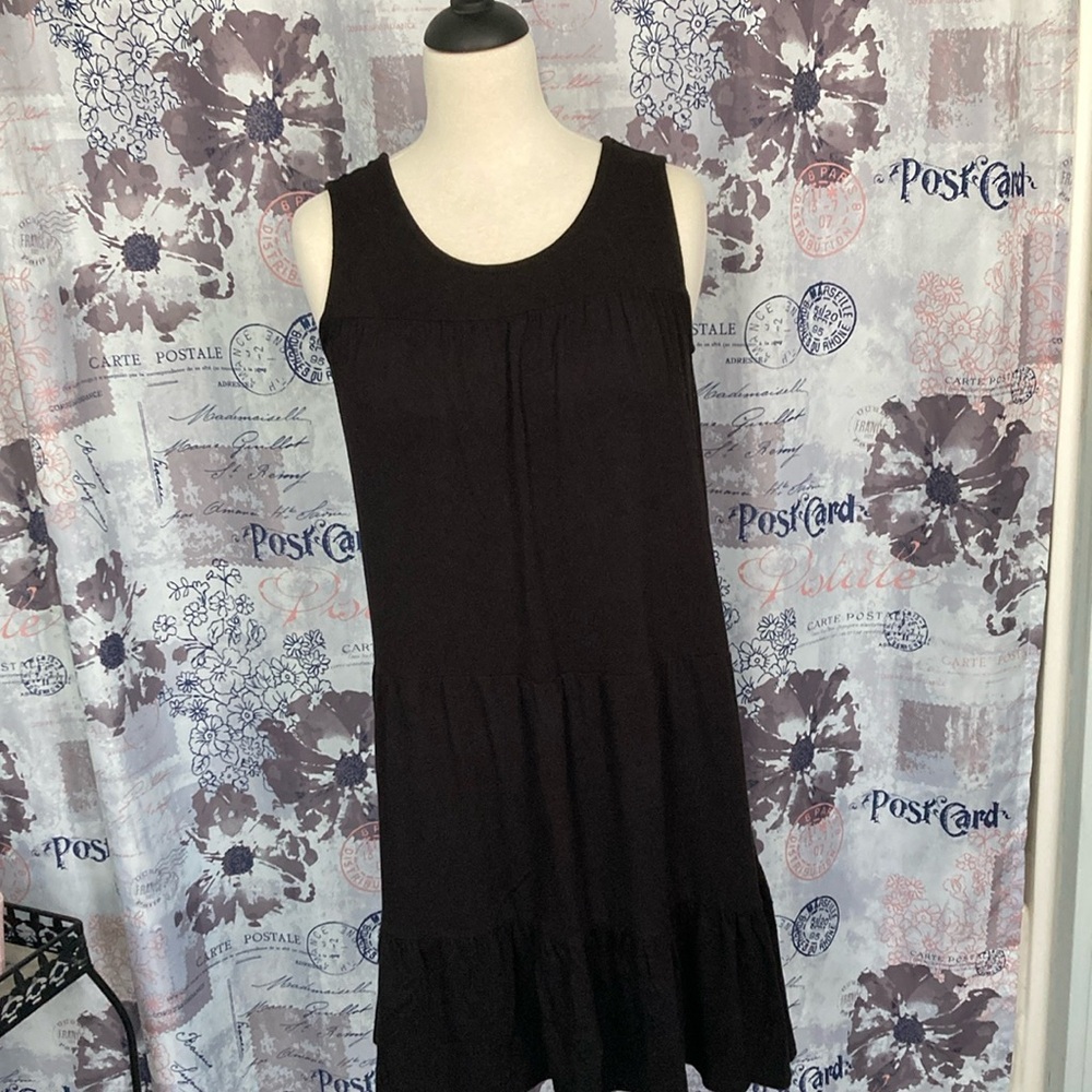 Chelsea & Theodore Black Swing Sleeveless Sundress Scoop Neck